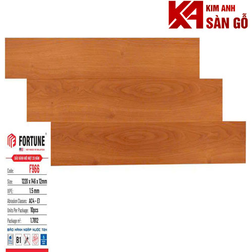 Sàn Gỗ Công Nghiệp 12MM FORTUNE-F966